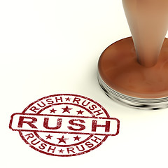 Image showing Rush Stamp Shows Speedy Urgent Express Delivery