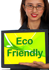 Image showing Eco Friendly Computer Message As Symbol For Recycling