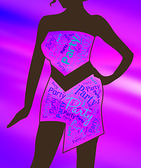 Image showing Party Girl Represents Dress Celebration And Fashion