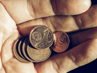 Image showing Vintage Euro cent coins