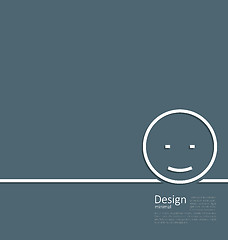 Image showing Logo of funny smile in minimal flat style line