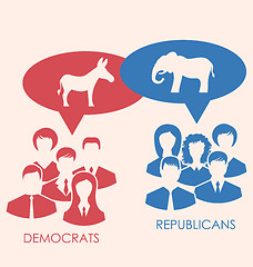 Image showing Concept of Debate Republicans and Democrats