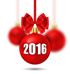 Image showing New Year Background with Christmas Balls and Bows 