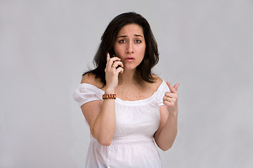 Image showing Woman on phone