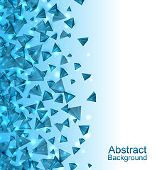 Image showing Blue Abstract Background with Pyramids with Light Effects