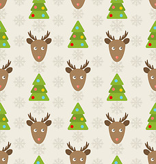 Image showing Christmas Seamless Pattern with Deers