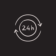 Image showing Service 24 hrs sketch icon.