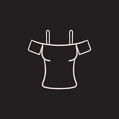 Image showing Female shirt sketch icon.