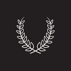 Image showing Laurel wreath sketch icon.