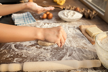 Image showing Cooker is making dough.