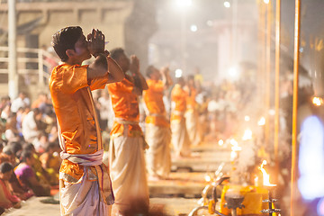 Image showing Ganges Aarti ceremony, Varanasi