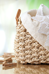 Image showing new wicker laundry basket