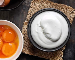 Image showing bowl of whipped eggs whites