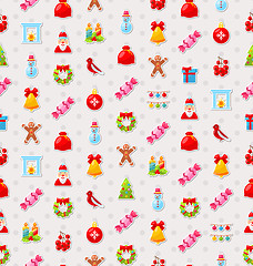 Image showing Christmas and New Year Seamless background pattern