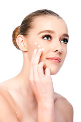 Image showing Moisturizing facial beauty skincare treatment