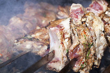 Image showing cooking kebab, close-up