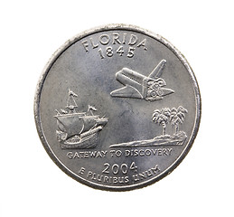 Image showing coin in a quarter of the US dollar