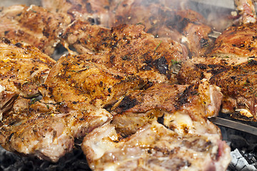 Image showing skewers of pork