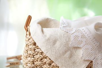 Image showing new wicker laundry basket