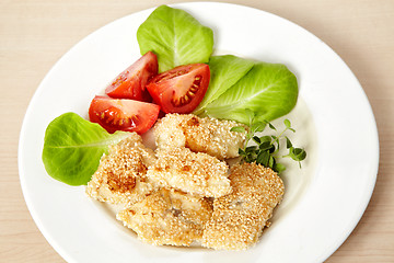 Image showing roasted fish fillet covered with sesame seeds