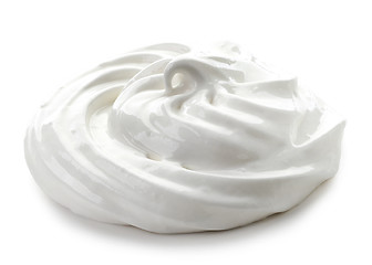 Image showing whipped eggs whites on white background