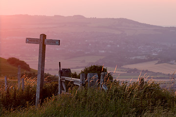 Image showing South Downs Way Sunset