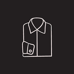 Image showing Folded male shirt sketch icon.