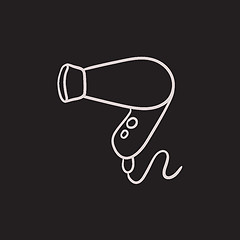 Image showing Hair dryer sketch icon.