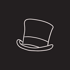 Image showing Top hat sketch icon.