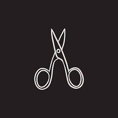 Image showing Nail scissors sketch icon.