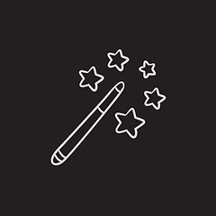 Image showing Magic wand sketch icon.