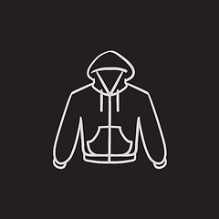 Image showing Hoodie sketch icon.