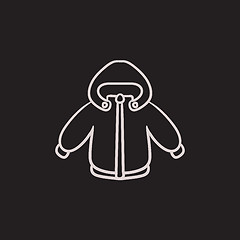 Image showing Winter jacket sketch icon.