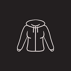 Image showing Hoodie sketch icon.