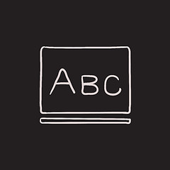 Image showing Letters abc on blackboard sketch icon.