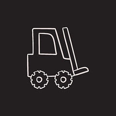 Image showing Forklift sketch icon.