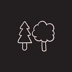 Image showing Trees sketch icon.