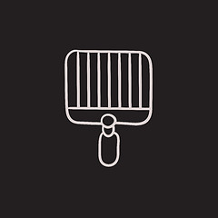 Image showing Empty barbecue grill grate sketch icon.