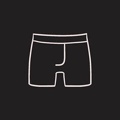 Image showing Male underpants sketch icon.