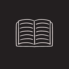 Image showing Open book sketch icon.