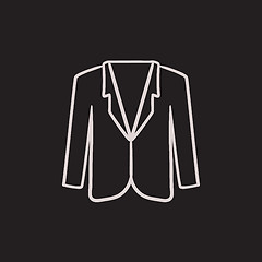 Image showing Male jacket sketch icon.