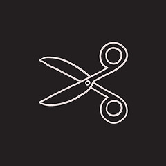 Image showing Scissors sketch icon.