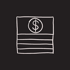 Image showing Stack of dollar bills sketch icon.