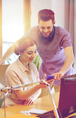 Image showing business team with smartphone in office