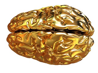 Image showing Gold brain. 3d render