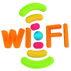 Image showing color wifi icon. 3d illustration