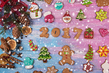 Image showing Gingerbreads for new 2017 years