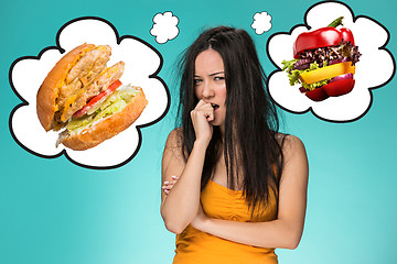 Image showing The collage about health, diet and food concept