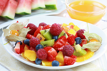 Image showing Summer refreshment - fruit salad