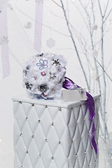 Image showing Beautiful purple bridal bouquet